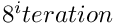 $ 8 \time 3^iteration$